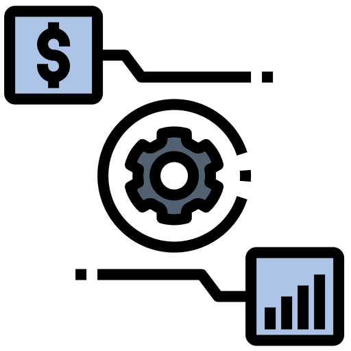 Business intelligence data digitalization business and finance icon Business intelligence data digitalization business and finance icon