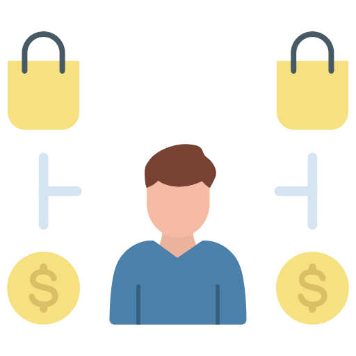 Consumer behavior commerce and shopping man business icon Consumer behavior commerce and shopping man business icon