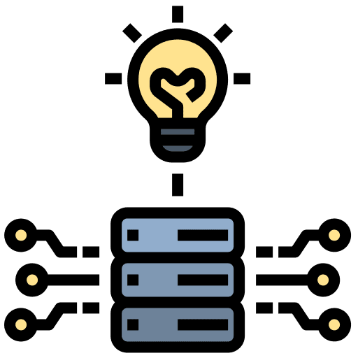 Knowledge idea innovation database icon