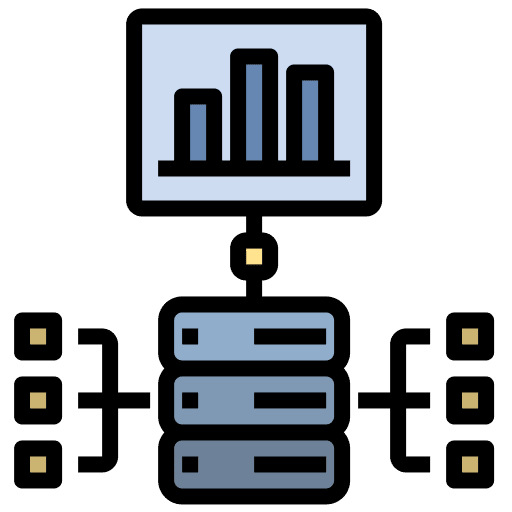 Data bar chart business and finance storage icon Data bar chart business and finance storage icon