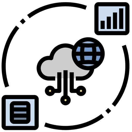 Data business and finance cloud big data icon Data business and finance cloud big data icon