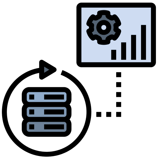 Data driven presentation business and finance database file icon Data driven presentation business and finance database file icon