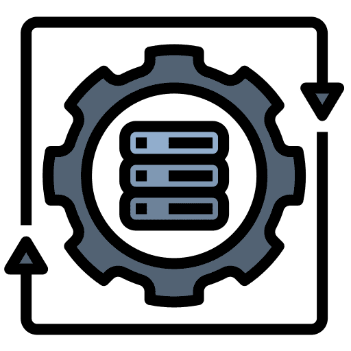 Data management server service storage icon Data management server service storage icon