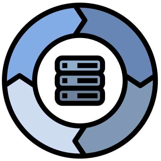 Database file system data icon Database file system data icon