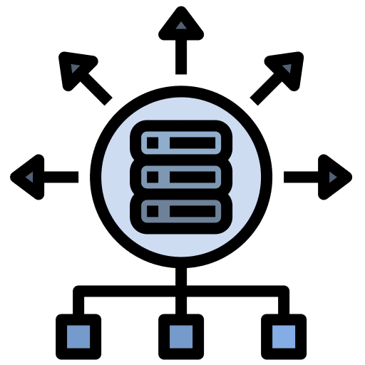 Information data transfer publish database icon Information data transfer publish database icon