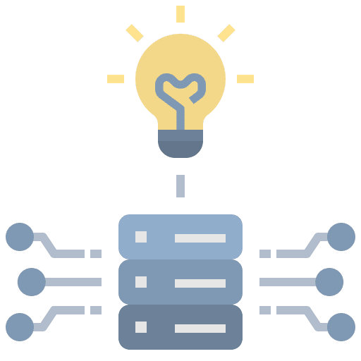Knowledge innovation publish database icon