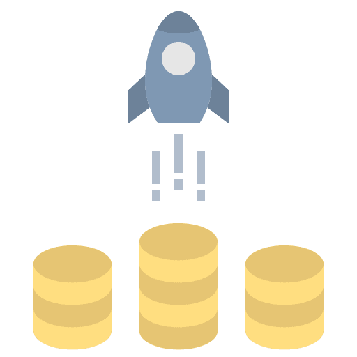 Competitive winner rocket startup icon Competitive winner rocket startup icon