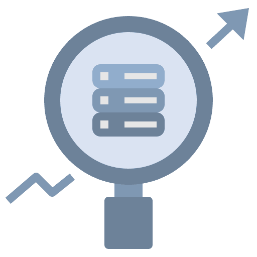Data analytics data information search icon Data analytics data information search icon