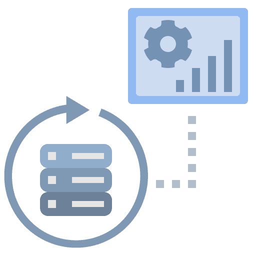 Data driven business and finance presentation server icon Data driven business and finance presentation server icon