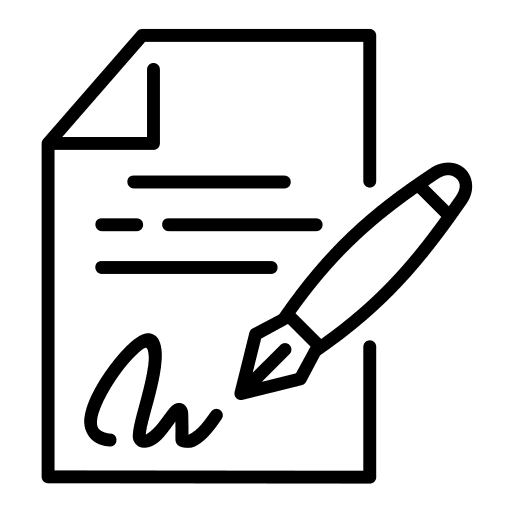 Signature document contract signature icon