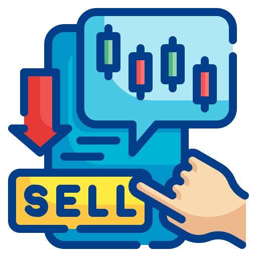 Sell market stock sell icon