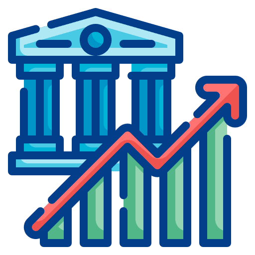 Bank finance building business icon Bank finance building business icon