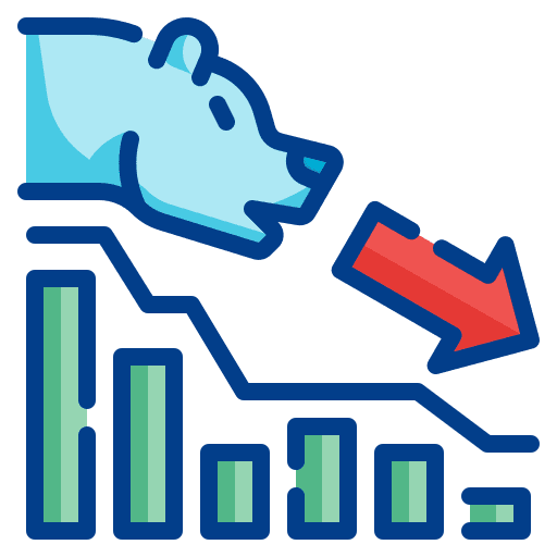 Bear market finance down loss icon