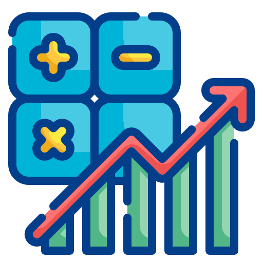 Calculator business and finance bar chart calculation icon Calculator business and finance bar chart calculation icon