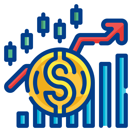 Money profit coins business and finance icon Money profit coins business and finance icon