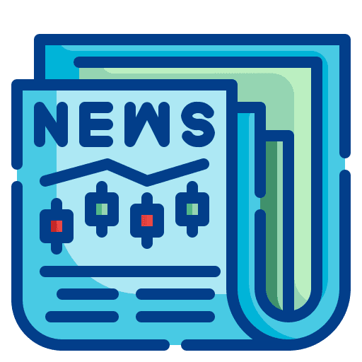 Newspaper reading stock market economy icon Newspaper reading stock market economy icon