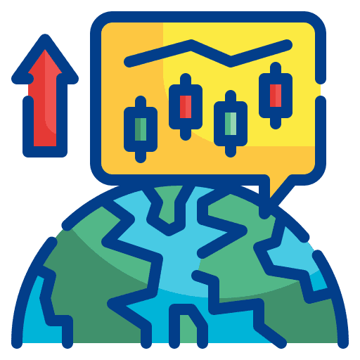 Worldwide stock market worldwide business and finance icon