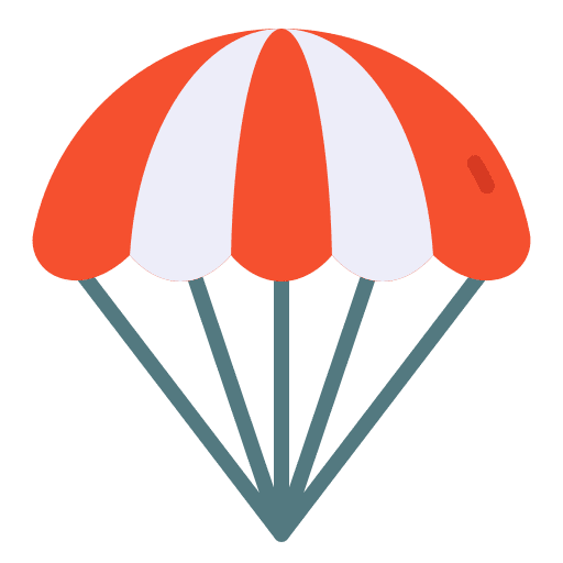 Parachute risky parachuting risk icon