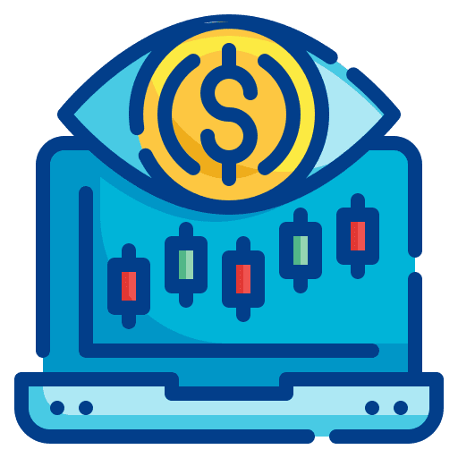 Vision technology online stock market icon Vision technology online stock market icon