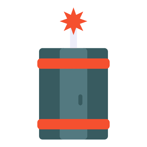 Dynamite terrorism bomb detonation icon Dynamite terrorism bomb detonation icon