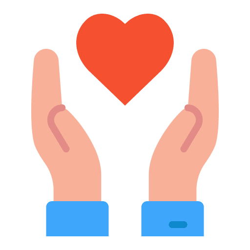 Kindness hand give love and romance icon