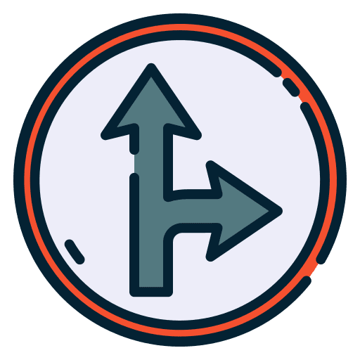 Go straight or right signaling go straight or right danger icon Go straight or right signaling go straight or right danger icon