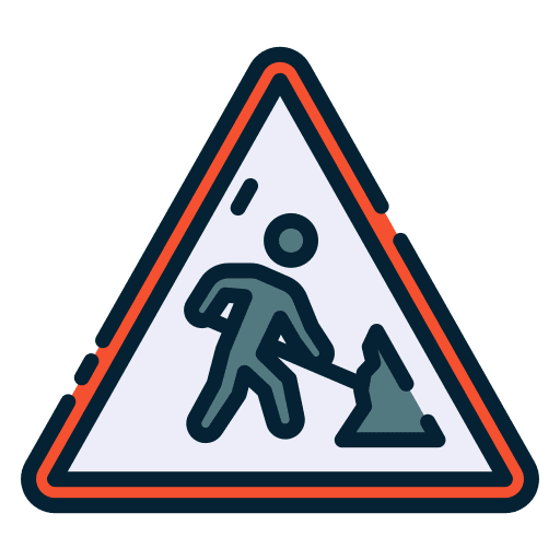 Road work transportation signaling direction icon