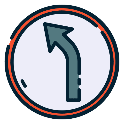 Turn left turn left signaling curve arrow icon