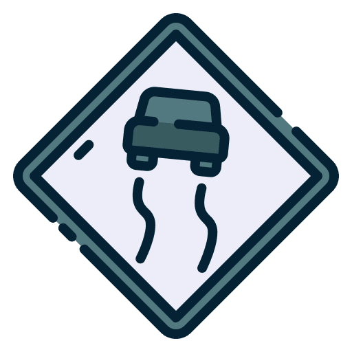 Slippery road traffic sign regulation slippery road icon Slippery road traffic sign regulation slippery road icon