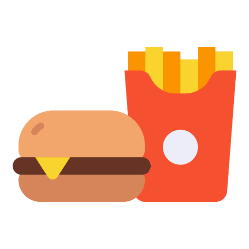 Fast food hamburger food and restaurant junk food icon Fast food hamburger food and restaurant junk food icon