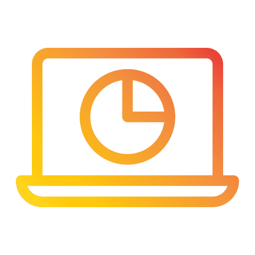 Chart stats pie chart laptop icon Chart stats pie chart laptop icon