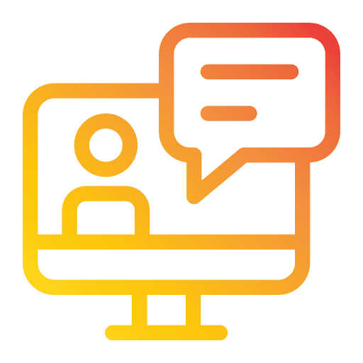 Video call computer screen business and finance talk icon