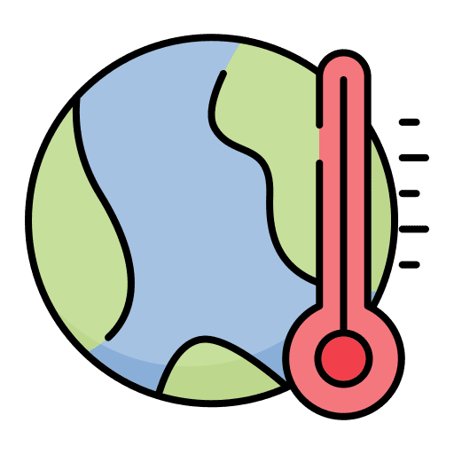 Global warming forecast ecology and environment global warming icon