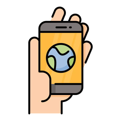 Smartphone eco planet phone icon