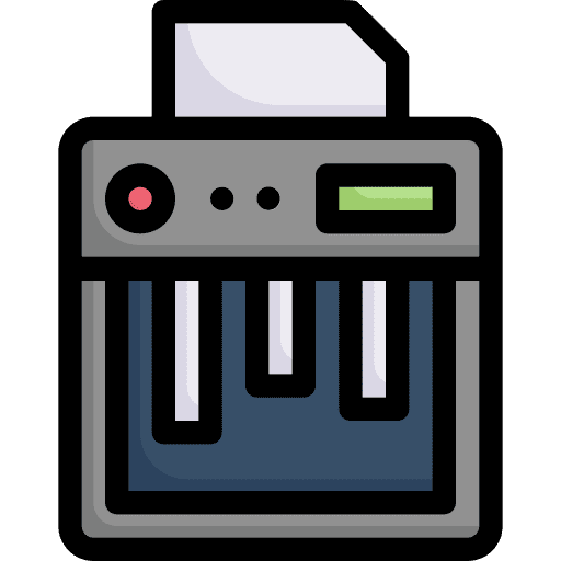 Paper shredder destroy confidential data icon Paper shredder destroy confidential data icon