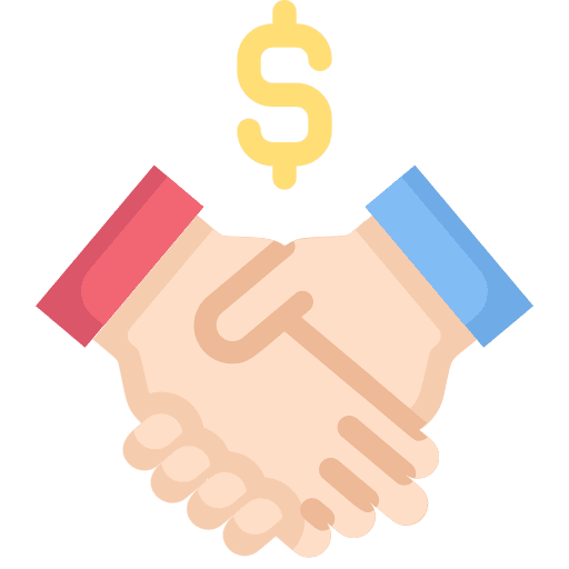 Handshake money procurement deal icon