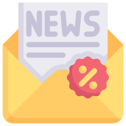 Newsletter email percentage discount icon Newsletter email percentage discount icon