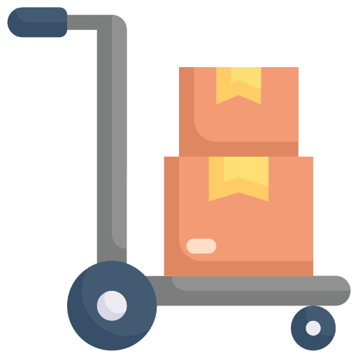Trolley logistics delivery delivery box warehouse icon Trolley logistics delivery delivery box warehouse icon