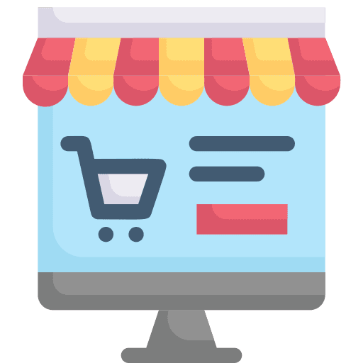 Online shop ecommerce computer monitor icon Online shop ecommerce computer monitor icon