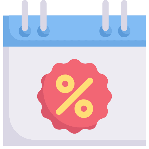 Calendar day date percentage icon Calendar day date percentage icon