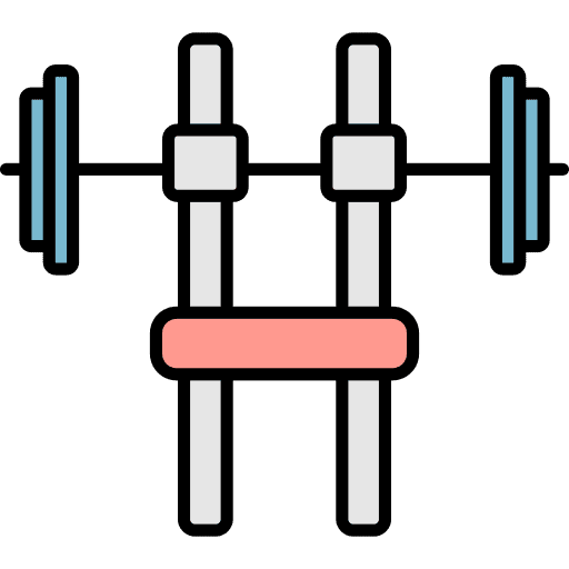 Bench press weighing barbell gym icon