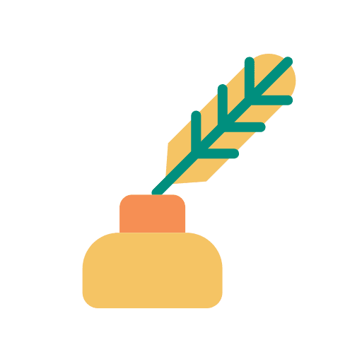 Quill feather ink inkwell icon Quill feather ink inkwell icon
