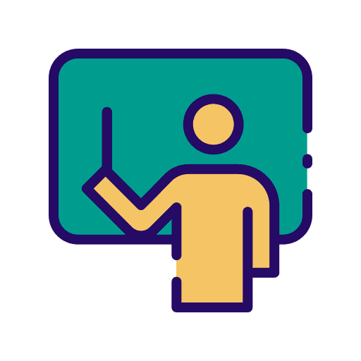 Teacher teaching presentation class icon