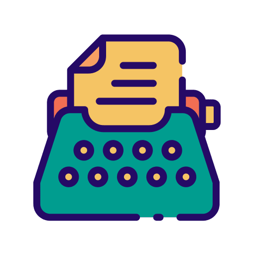 Typewriter writing tool page education icon Typewriter writing tool page education icon