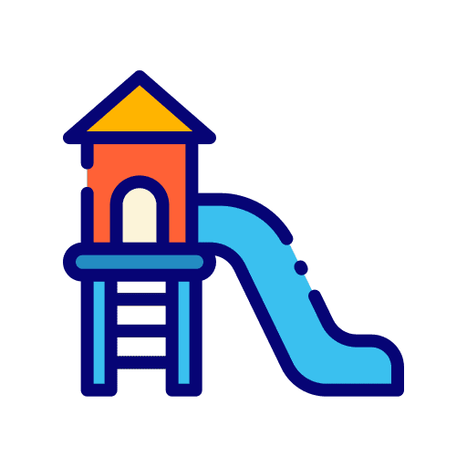 Sliding kid and baby sliding slide icon Sliding kid and baby sliding slide icon
