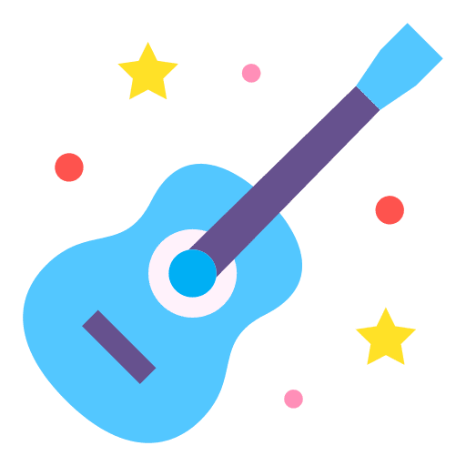 Guitar heart orchestra music and multimedia icon