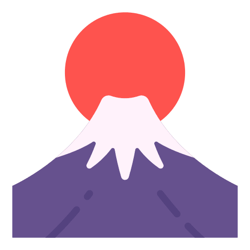 Mount fuji landscape mount fuji sun icon