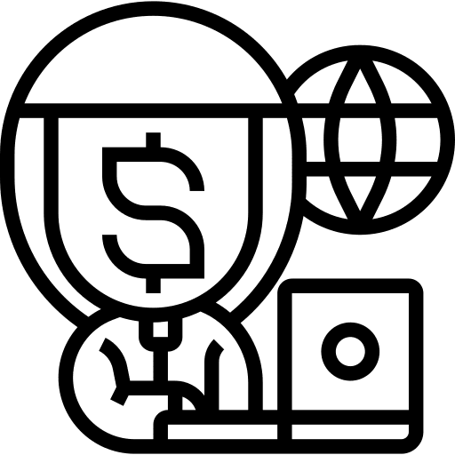 Cybercrime money thief hacker icon