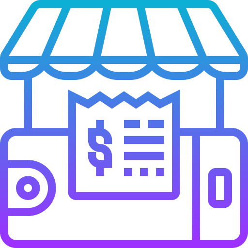 Bill commerce and shopping cashless checkout icon