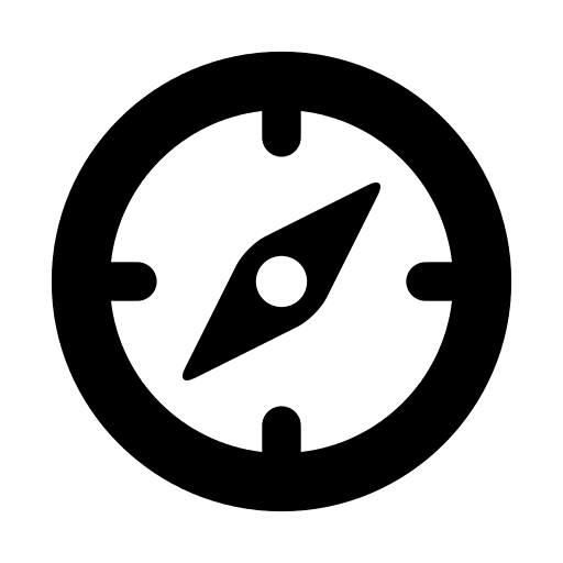 Compass navigation maps and location orientation icon